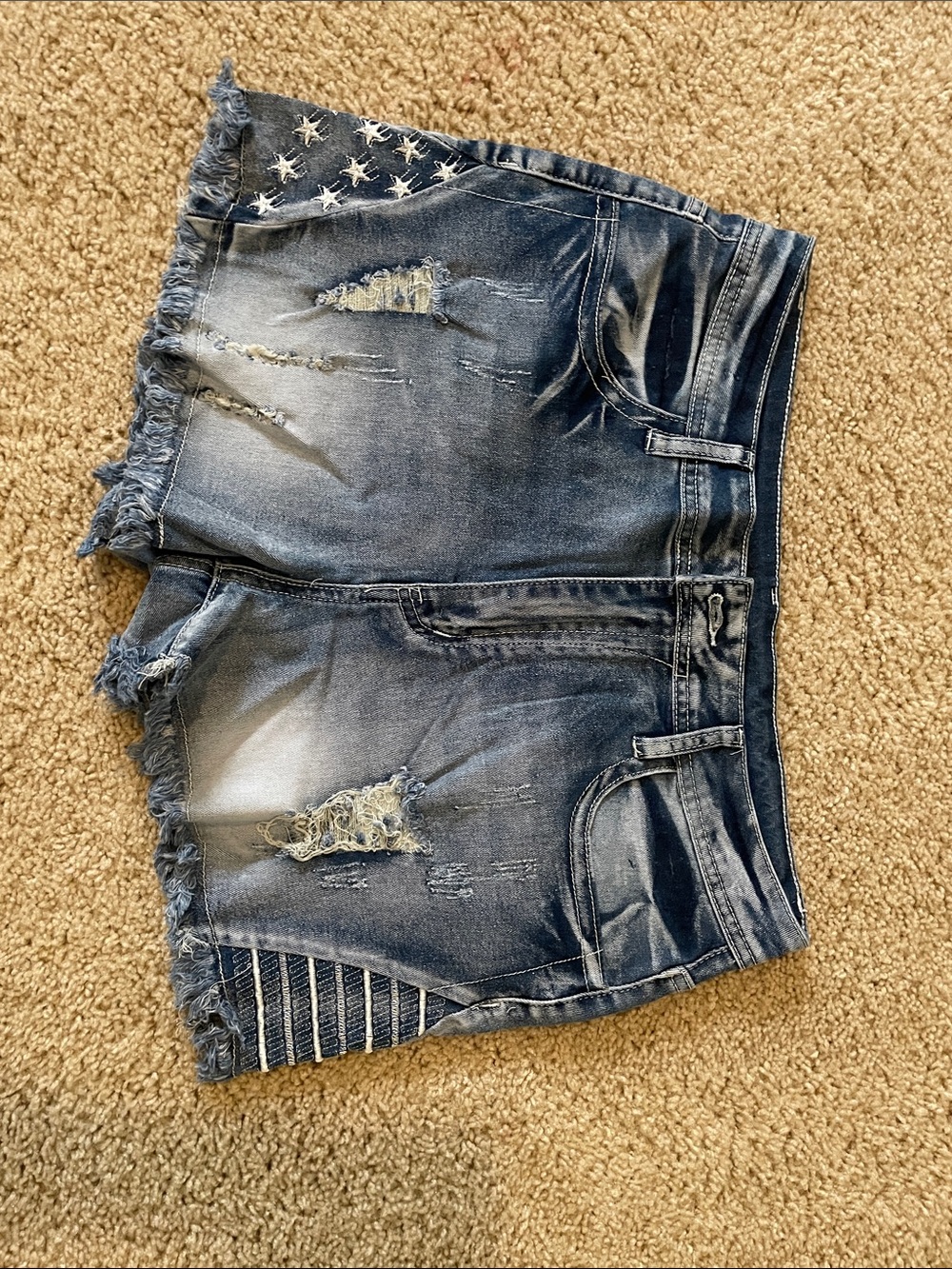 Women’s Distressed Denim Shorts - Blue